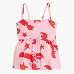 J. Crew Pink Tank Top with Red Lobster Print